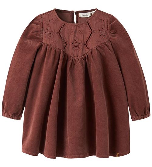 Lil Atelier Kjole - Corduroy - NmfOnellas - Mahogany