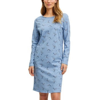 Calida Lovely Nights Long Sleeve Nightdress Blå Mønster bomuld X-Small Dame