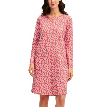Calida Ornament Nights Long Sleeve Nightdress Rød Mønster  bomuld Medium Dame