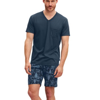 Calida Relax Streamline 1 Short Pyjamas Blå Mønster bomuld Large Herre