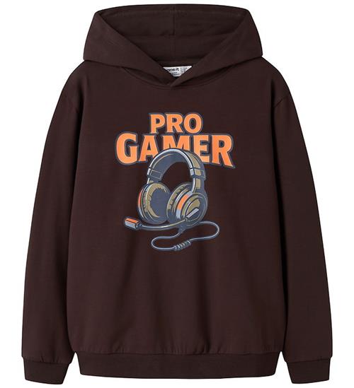 Name It Hættetrøje - NkmVugo - Chocolate Plum/Pro Gamer