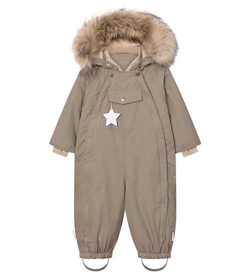 Mini A Ture Flyverdragt - MatWisti Fleece/Fur - Grey Brown