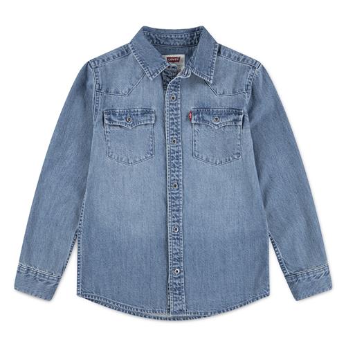 Levi's Lvb New Barstow Western Shirt Vintage Stone-5 Y  Blå  5 år  Drenge