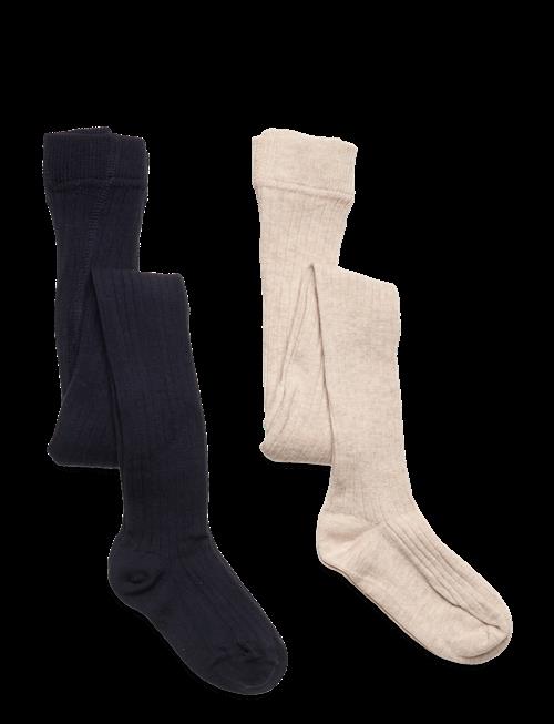 Minymo | Stocking - Solid Rib 2-Pack | 128\134