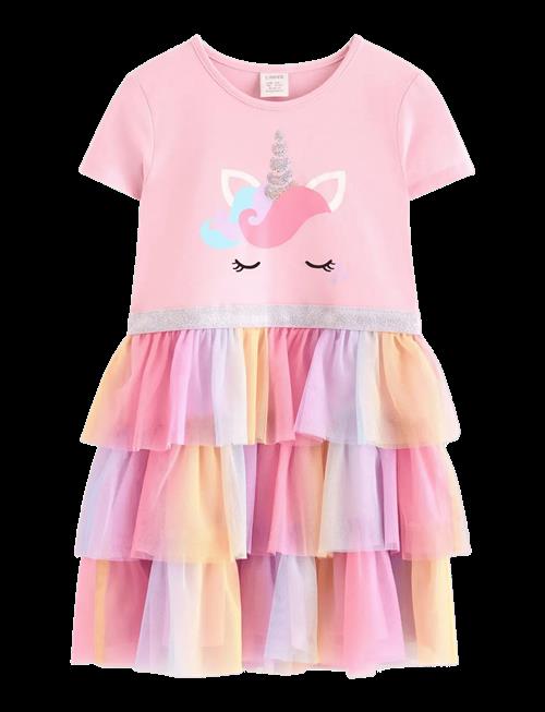 Lindex | Short-Sleeved Flounce Dress | 128