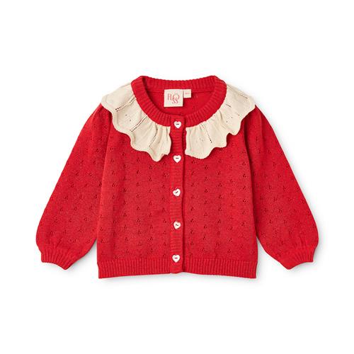 Flöss Dora Cardigan Poppy Red Glitter  Poppy Red Glitter 122 cm  Rød  122 cm  unisex