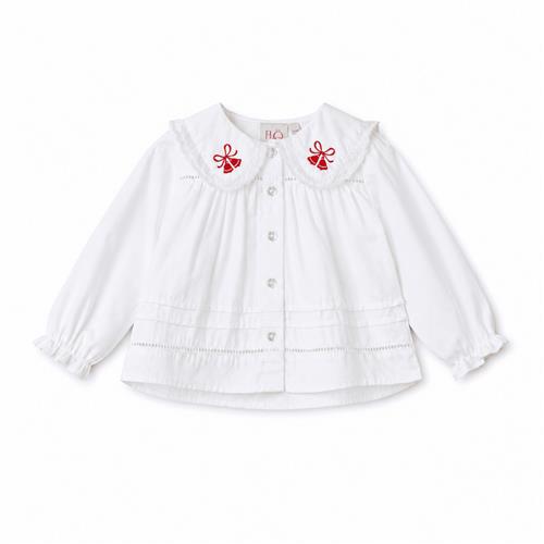 Flöss Adele Bluse White  White 128 cm  Hvid  128 cm  Piger