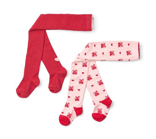 Flöss Vera Tights 2-pack Pink-Red Glitter Pink-Red Glitter  80/86 cm  Lyserød  80/86 cm  Piger