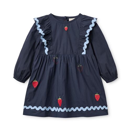 Flöss Hannah Kjole New Navy  New Navy 92 cm  Marineblå  92 cm  Piger