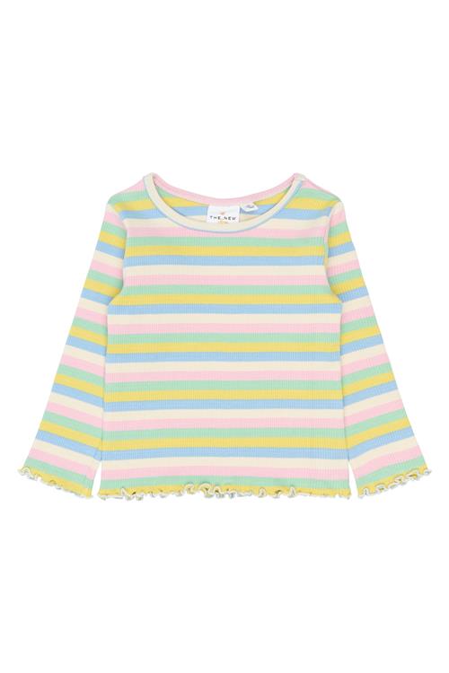 The New Siblings Sofia Langærmet Rib Tee Multi Striped  Multi Striped-110 cm  Gul  110 cm  Piger