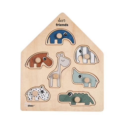 Done by Deer Deer Friends Puzzel Colour Mix  Colour Mix One Size  Grøn  One Size 1+ Years Drenge, Piger