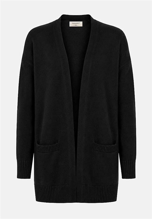 Freequent Fintstrikket cardigan med lommer