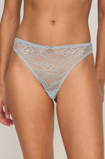 Hunkemöller Highleg Thong Hailey Blå