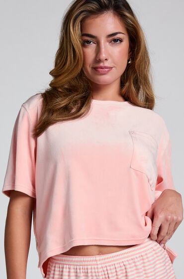 Hunkemöller Top fløjl Pocket Lyserød