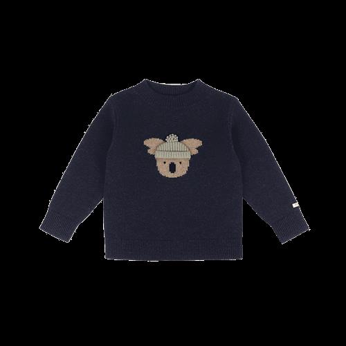Donsje Amsterdam Denn Trøje I Merinould Blue Marine Melange  Blue Marine Melange-12-18 M  Blå  12-18 måneder  Drenge, Piger