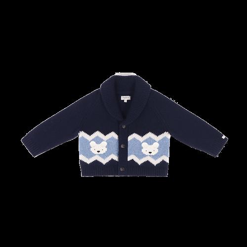 Donsje Amsterdam Kwinten Cardigan I Merinould Navy Blue  Navy Blue-3-4 Y  Blå  3-4 år  Drenge, Piger