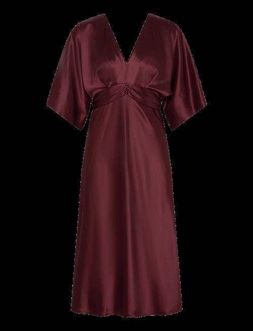 Malina | Juno V-Neck Satin Midi Dress | M