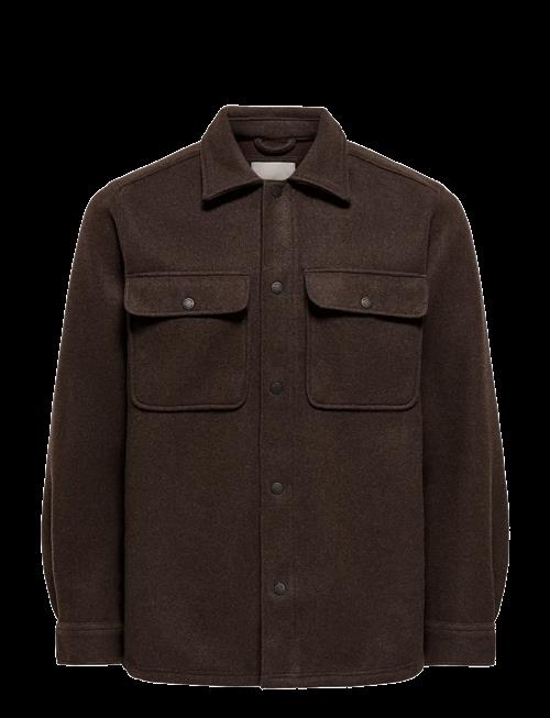 ONLY & SONS | Onsash Ovr Woolen Look Pkt Ls Shirt Noos | L