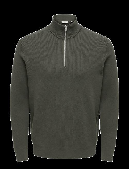 ONLY & SONS | Onsphil Reg 12 Struc Half Zip Knit Noos | S
