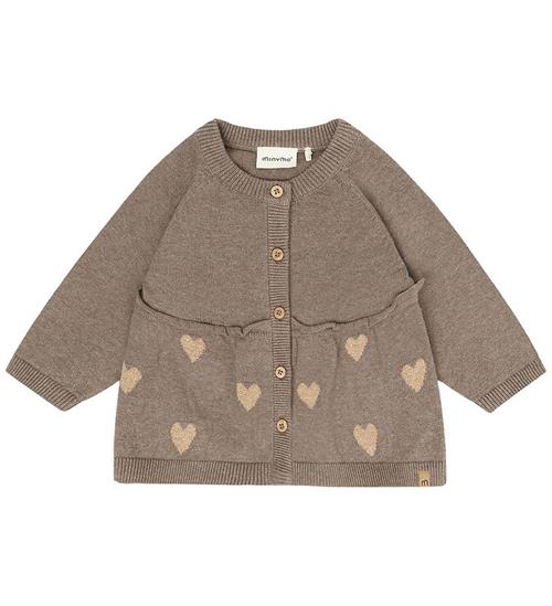Minymo Cardigan - Strik - Dark Brown Melange