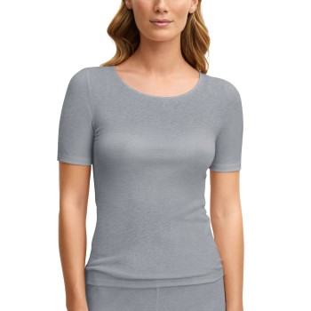 Calida True Confidence Ribbed Short Sleeve Shirt Grå Medium Dame