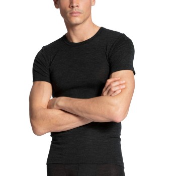 Calida Wool and Silk T-shirt Sort Large Herre
