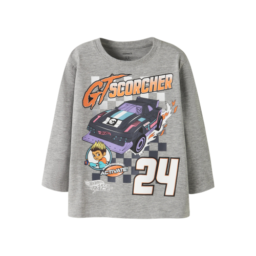 NAME IT Bluse Steven Hotwheels Grey Melange