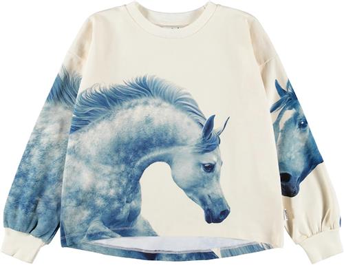 Molo Reniza Sweatshirt Horsing Around  Horsing Around 152 cm  Hvid  152 cm  Piger