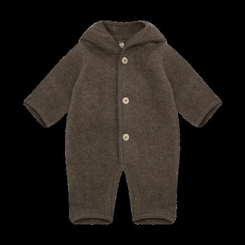 Huttelihut Barnevognsdragt I Uld Brown Melange  Brown Melange-92 cm Uld Brun  92 cm