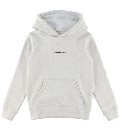 Jack & Jones Hættetrøje - JcoEcho - Light Grey Melange m. Print