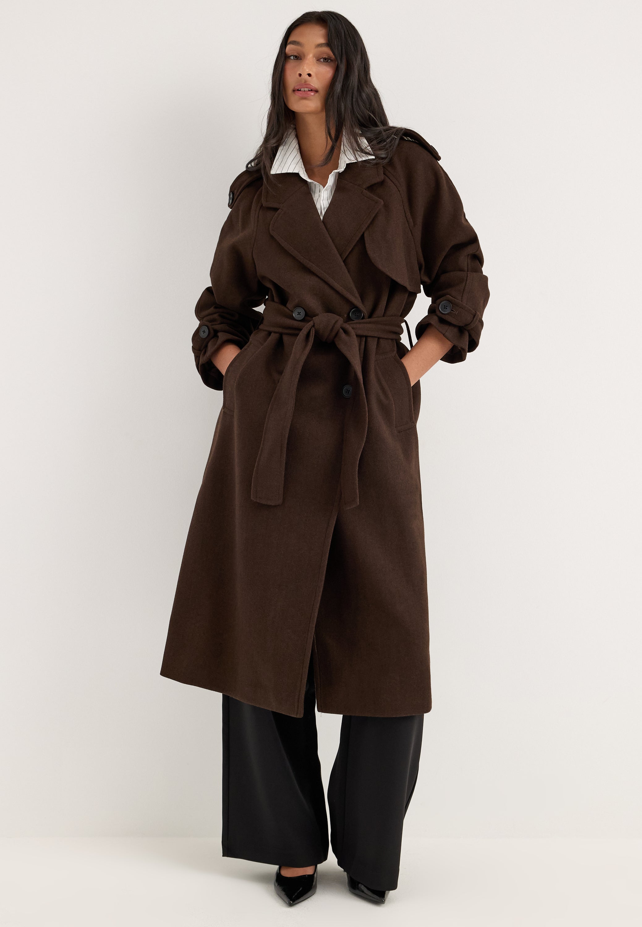 ONLY Onldear-trillion Long Belt Coat