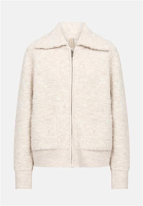 Soyaconcept Strikket boucle_sweater_433836 med lynlås