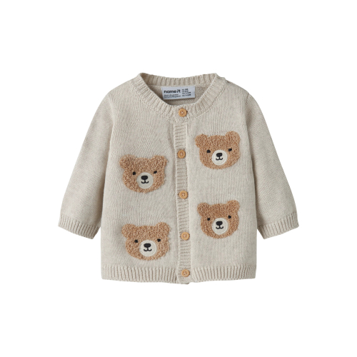 NAME IT Strik Cardigan Obase Peyote Melange