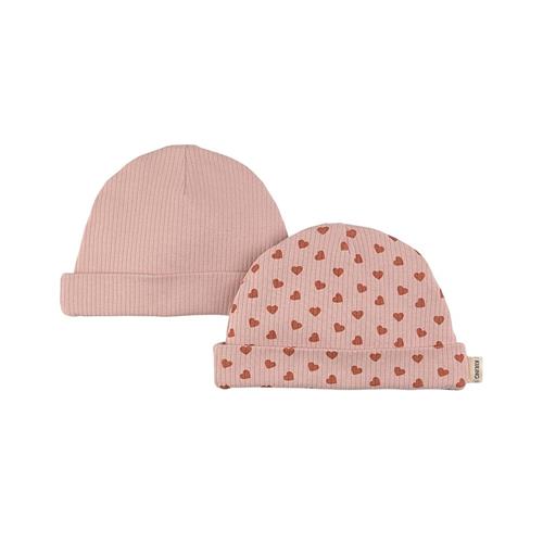 Kuling 2-pak Detroit GOTS Huer Woody Rose Hearts 44/46 cm  Lyserød  44/46 cm  Drenge, Piger