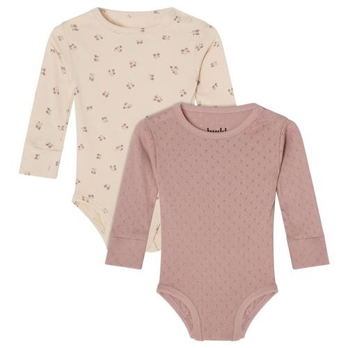 Buddy & Hope Petter Baby Body Pink Mauve/Blomster 2-Pack 86/92 cm  Lyserød Blomster 86/92 cm  Drenge, Piger