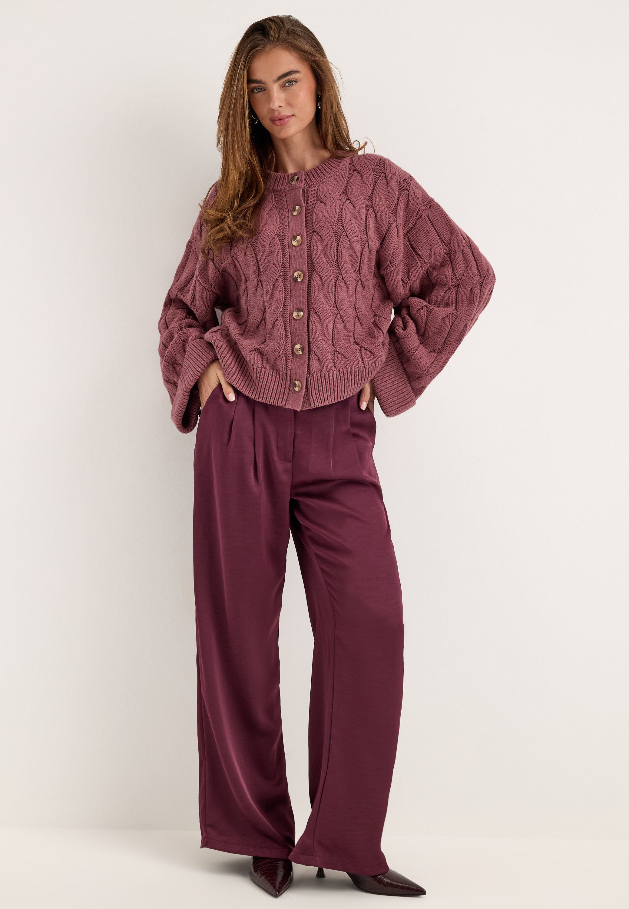 BUBBLEROOM Cable Knitted Cardigan