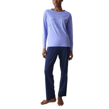 Triumph PK LSL 08 Long Sleeve Pyjama Set Blå bomuld 44 Dame