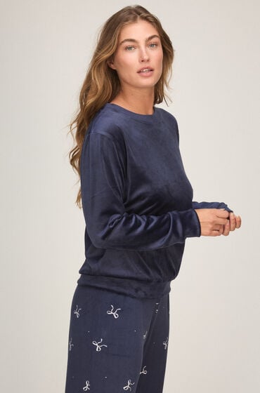 Hunkemöller Pyjamas Sæt Velour Blå