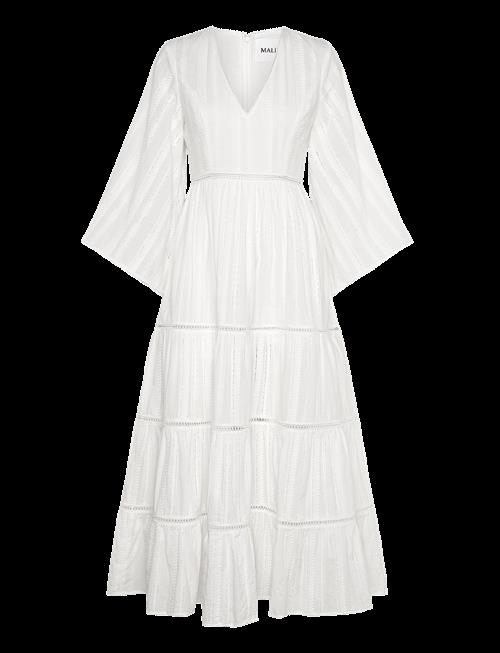 Malina | Vanessa Wide Sleeve Embroidered Cotton Maxi Dress | XS