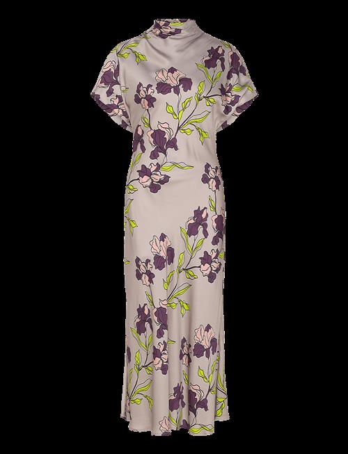 Malina | Alivia Short Sleeve Satin Midi Dress | S