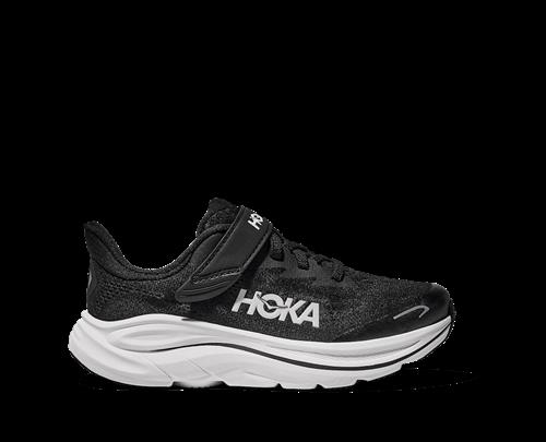 Hoka K Clifton 10 Little Kids Black White Black White 35 1/3 EU  Sort  35 1/3 EU  Drenge, Piger