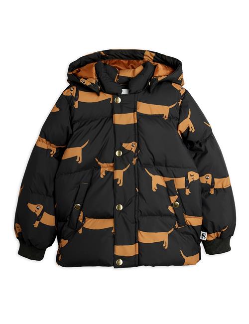 Mini Rodini Dog Pufferjakke Med Hætte Black  Black 116/122 cm  Sort  116/122 cm  Drenge, Piger