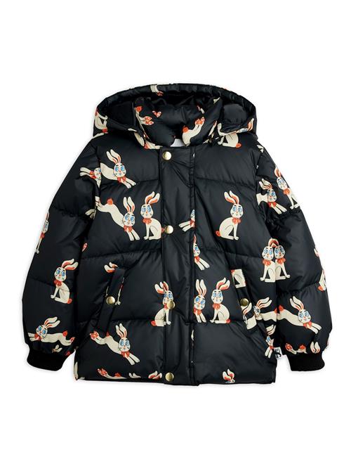 Mini Rodini Rabbit Pufferjakke Med Hætte Black  Black 116/122 cm  Sort  116/122 cm  Drenge, Piger