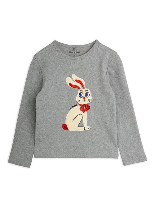 Mini Rodini Rabbit Langærmet Bluse Grey Melange  Grey Melange 140/146 cm  Grå  140/146 cm  Drenge, Piger