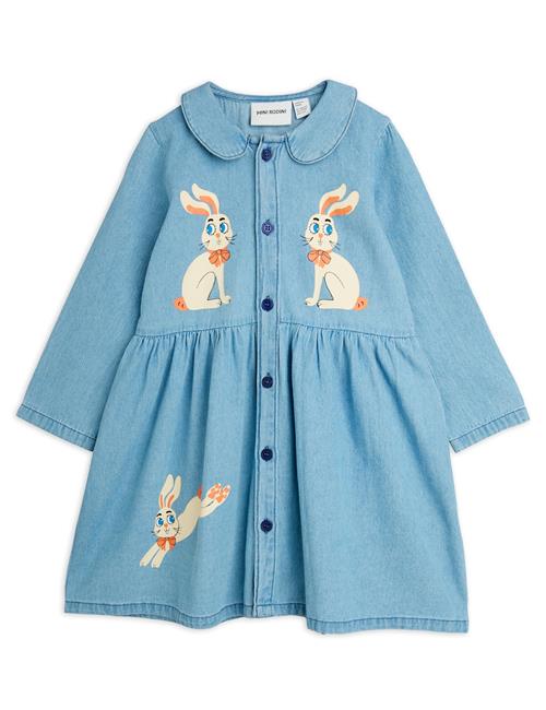 Mini Rodini Lw Denim Rabbit Sp Kjole Blue  Blue 140/146 cm  Blå  140/146 cm  Drenge