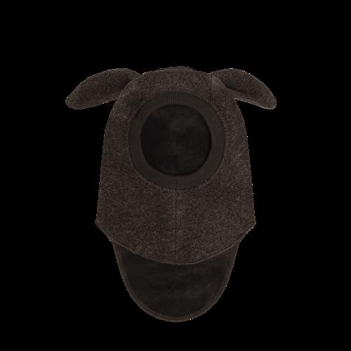 Huttelihut Balaclava Af Uld Dark Brown Melange  Dark Brown Melange-53 cm  Brun  53 cm