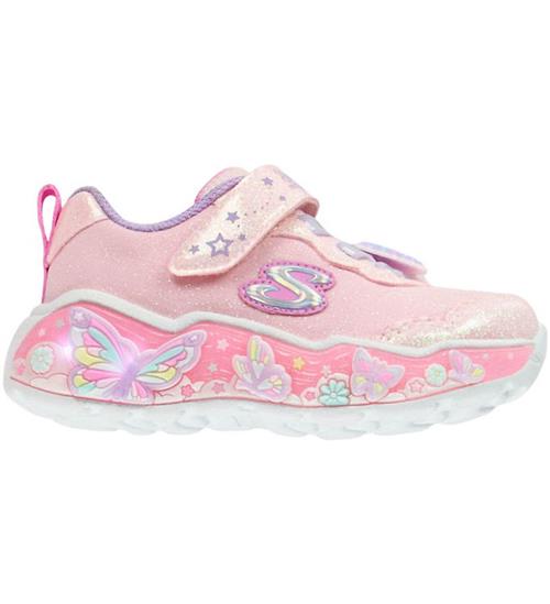 Skechers Blinkesko - Lil Butterfly Bliss - Light Pink m. Glimmer