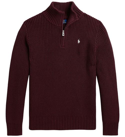 Polo Ralph Lauren Bluse - Strik - Half Zip - Rich Ruby