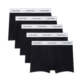Calvin Klein 5P Icon Cotton Stretch Relaxed Trunks Sort/Hvid bomuld Small Herre