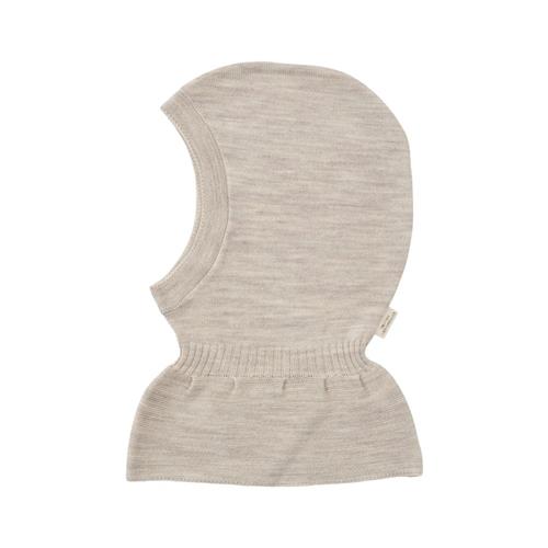Copenhagen Colors Lt. Knitted Merino Balaclava with Frill  Pale Cream Melange Pale Cream Melange 48/50 cm  Creme  48/50 cm  Drenge, Piger
